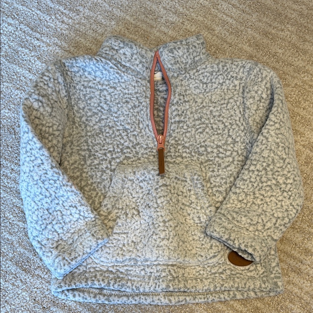 Kids grey fleece half zip jacket